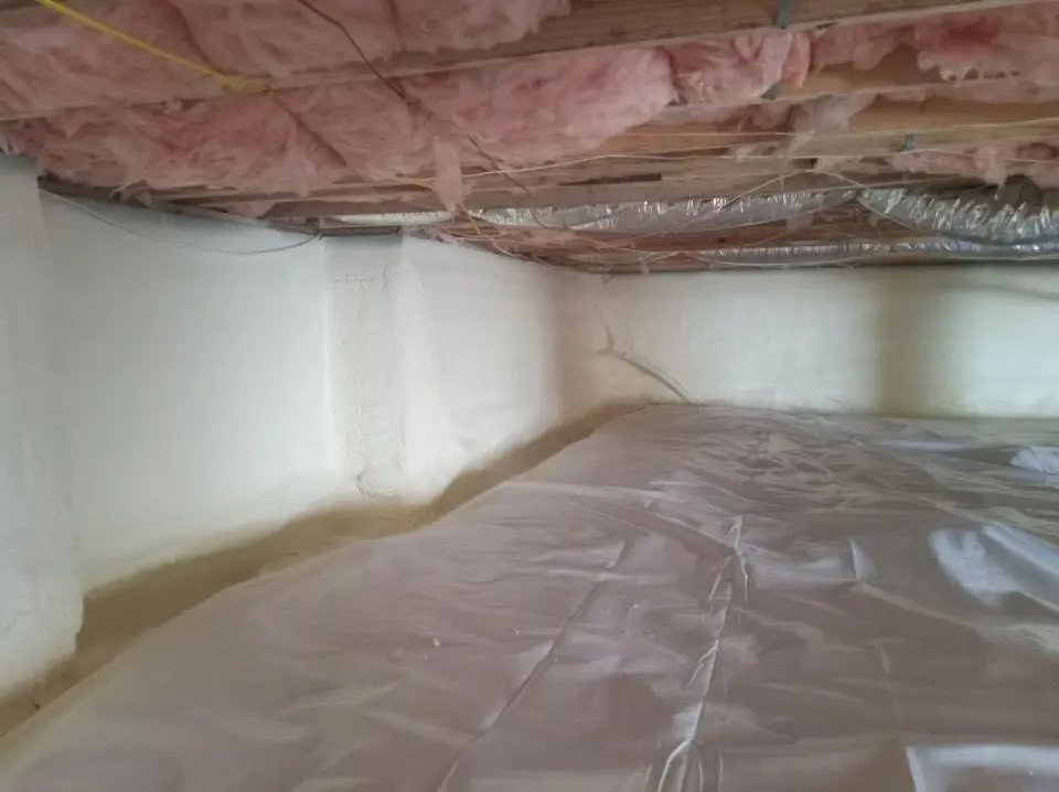 Crawl space encapsulation with closed-cell spray foam for Roof Leak Repair in Pleasant View